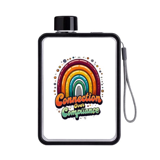 Connection Over Compliance Neurodiversity Mental Flat Water Bottles