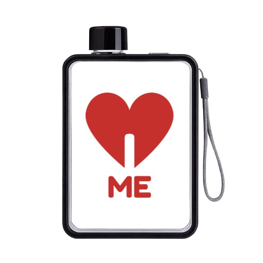 I LOVE ME Flat Water Bottles