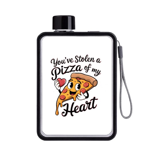 You've Stolen a Pizza of My Heart Flat Water Bottles