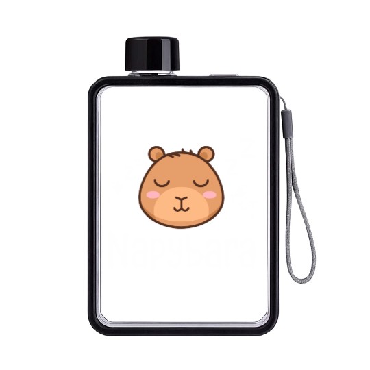 Napybara Sleepy Cute Capybara Sleeping Nap Lover Flat Water Bottles