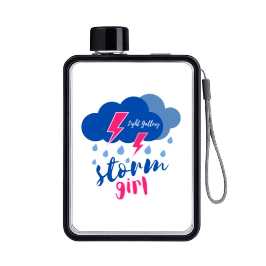 Storm girl Flat Water Bottles