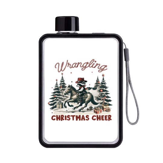 Merry Christmas Tree, Christmas Vintage Flat Water Bottles
