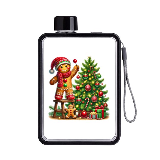 Gingerbread Christmas, Merry Christmas Flat Water Bottles