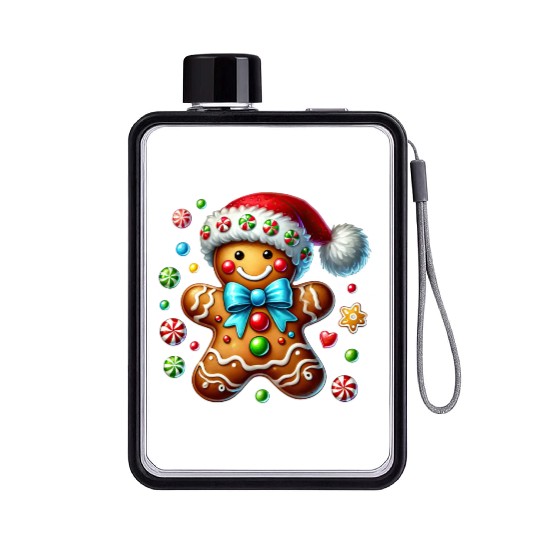 Gingerbread Christmas, Merry Christmas Flat Water Bottles