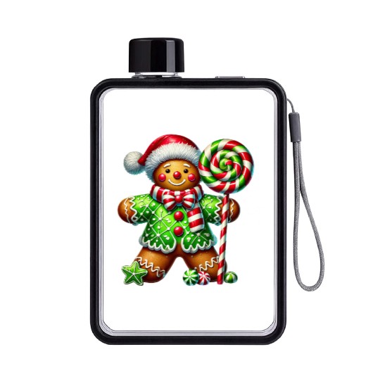 Gingerbread Christmas, Merry Christmas Flat Water Bottles