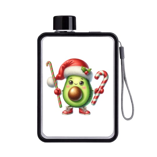 Christmas Avocado, Merry Christmas Flat Water Bottles