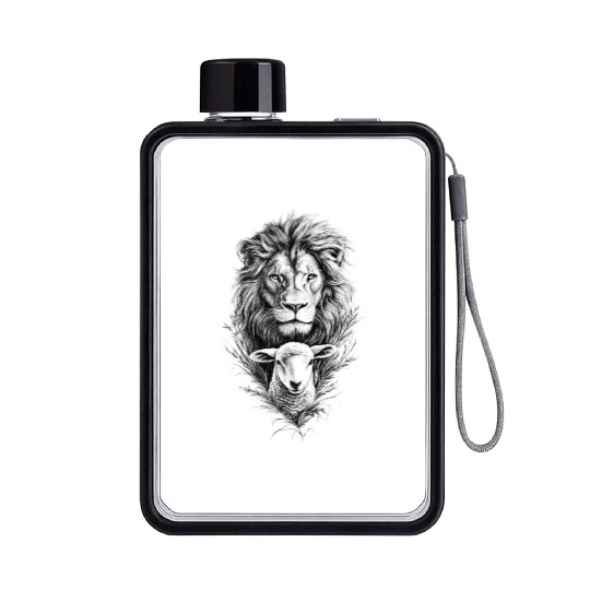 The Lion of Judah and the Lamb of God Flat Water Bottles