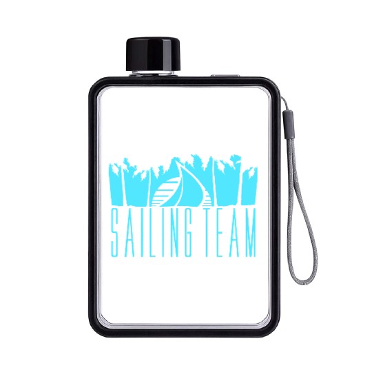 Sailing Team Ship Sun Palm Trees Sunset Sunrise Flat Water Bottles