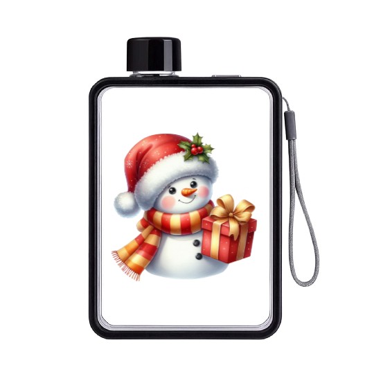 Snowman Christmas, Cute Christmas, Christmas Flat Water Bottles