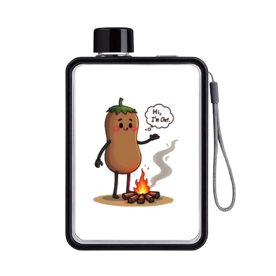 Chestnuts Roasting Christmas Cartoon Flat Water Bottles