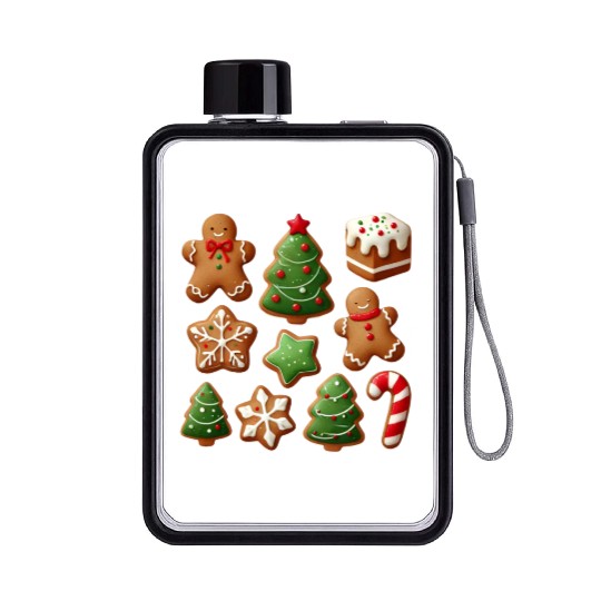 Merry Christmas, Tree Christmas Flat Water Bottles