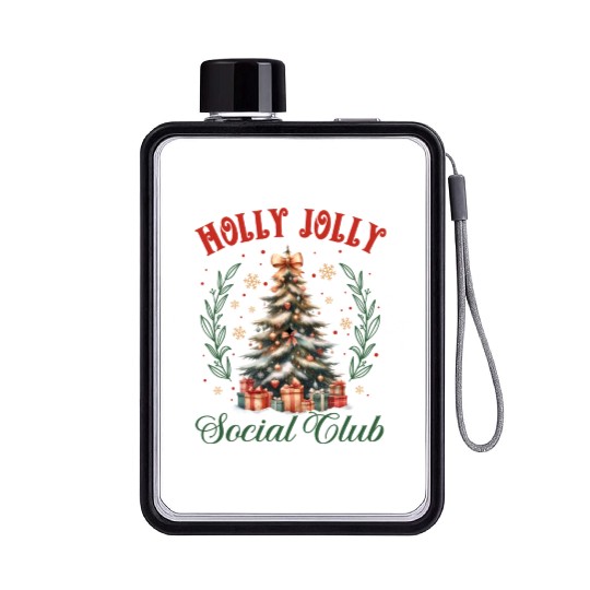 Holly Jolly Nutcracker, Merry Christmas Flat Water Bottles