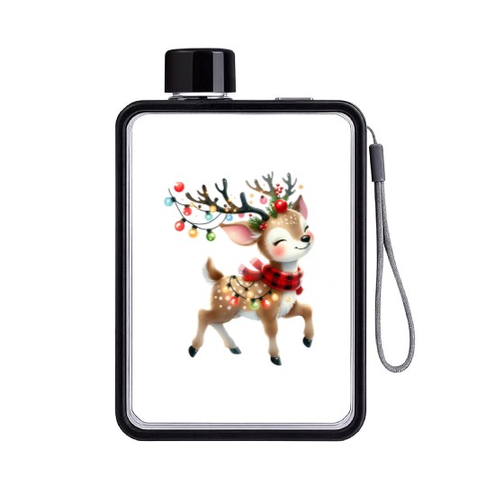 Gingerbread Christmas, Funny Christmas Flat Water Bottles