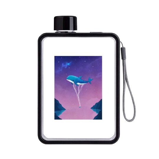 Whale's Dance in the Galaxy Flat Water Bottles