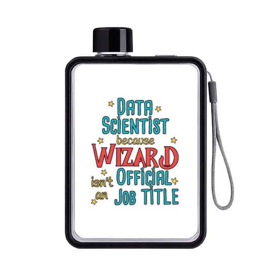 Data Scientist Wizard Data Science Flat Water Bottles