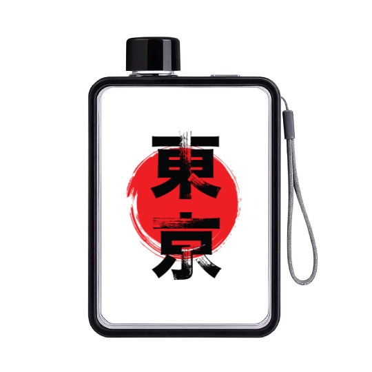 Tokyo Vertical Kanji Flat Water Bottles