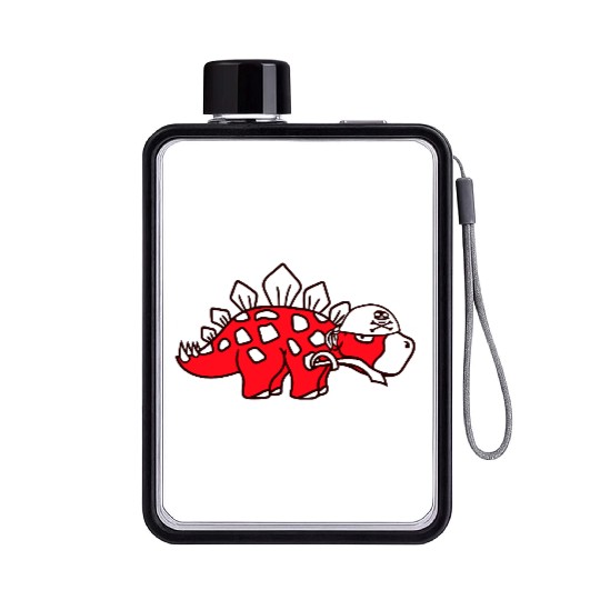 Stegosaurus Dinosaur Sabre Pirate Captain Dino Fun Flat Water Bottles