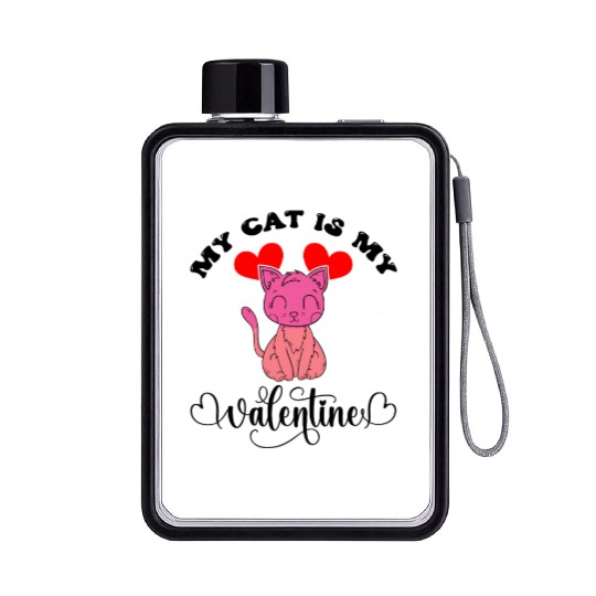 Valentines Day, Valentine Retro Flat Water Bottles