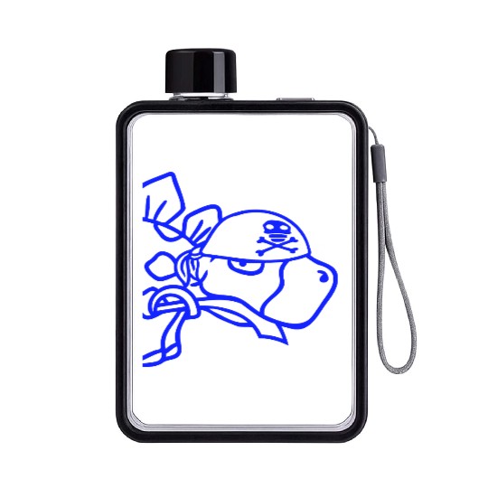 Dinosaur Pirate Stegosaurus Funny Dino Sabre Mouth Flat Water Bottles