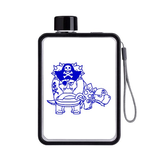 Triceratops Stegosaurus 2 Dinosaur Pirates Dinos Flat Water Bottles