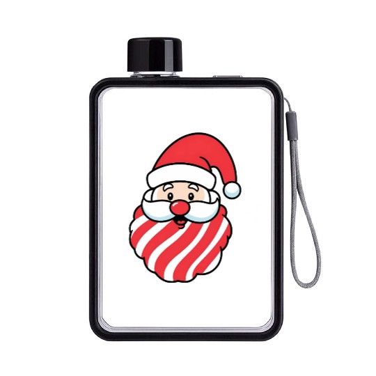 CandyClaus Candy Cane Santa Claus Christmas Flat Water Bottles