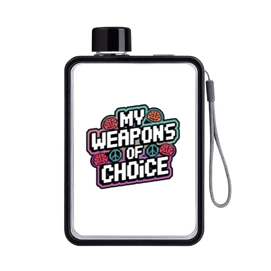 My Weapons of Choice KickBump ‎Youth Adult Funny Flat Water Bottles