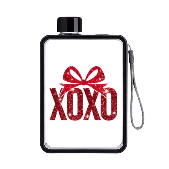 Faux Sequin Xoxo Flat Water Bottles