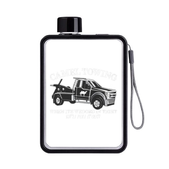 Retro Camel Towing Flat Water Bottles