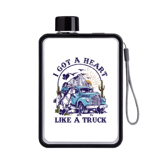 I Got A Heart Like A Truck Flat Water Bottles