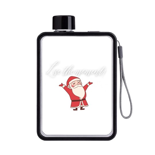 Santa's Joyful Moment Flat Water Bottles