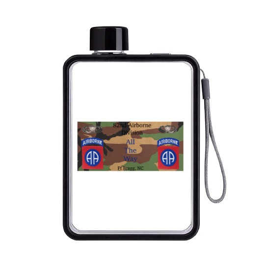 This 82nd Airborne All the Way gift for veterans Flat Water Bottles