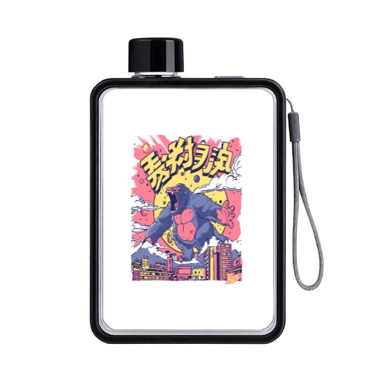 Kaiju Gorilla – Neon City Rampage Flat Water Bottles