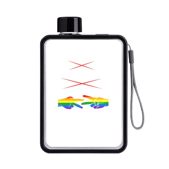 LGBTQ Lesbian Rock Paper Scissors Flat Water Bottles