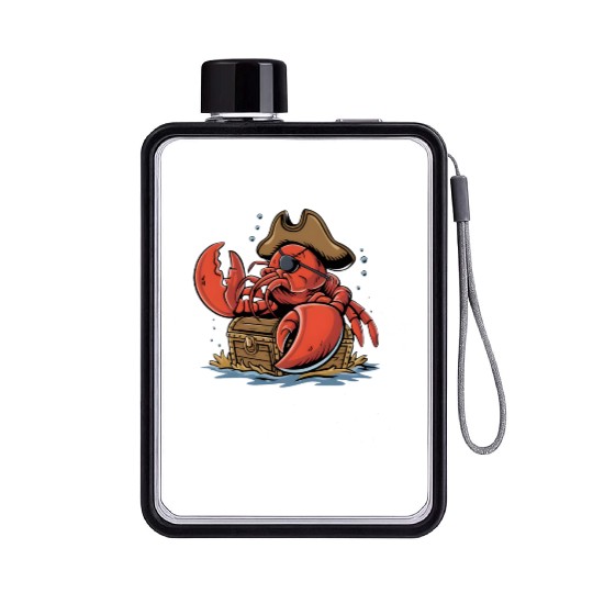 Pirate Lobster Flat Water Bottles
