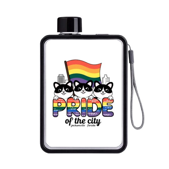 Pride of Jacksonville City Florida USA Rainbow Fla Flat Water Bottles