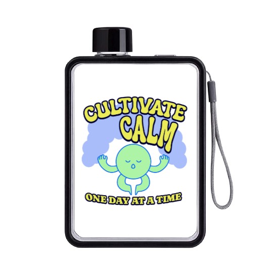 Cultivating Calm One Day At A Time Peaceful Flat Water Bottles
