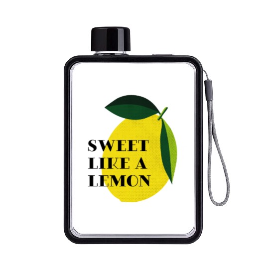 Sweet like a lemon Fruit Citrus Yellow Summer Flat Water Bottles