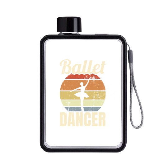 Vintage Ballet Dancer Flat Water Bottles