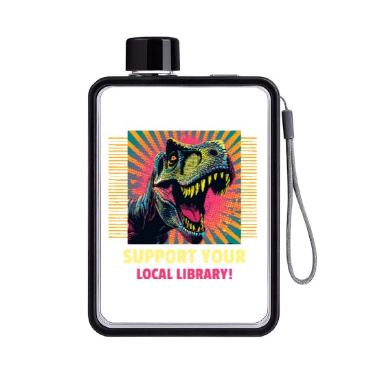 Support Your Local Library Flat Water Bottles