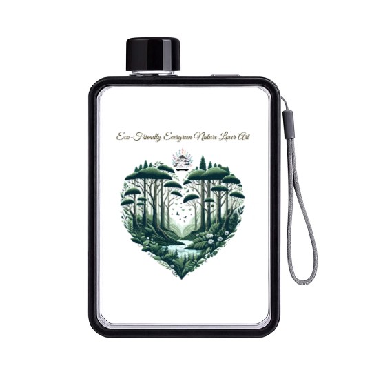 Evergreen Nature Lover Art Flat Water Bottles