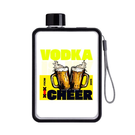 v is for vodka valentines CHEERS XX Flat Water Bottles