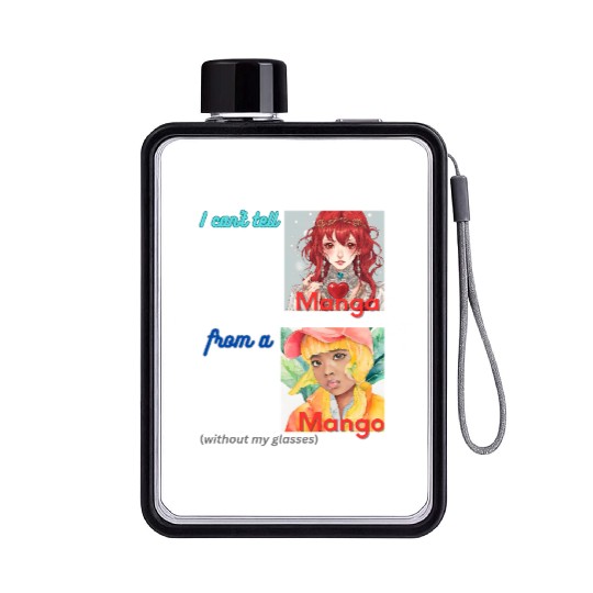 I can t tell manga from a mango Flat Water Bottles
