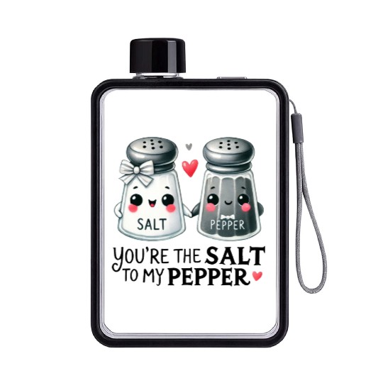 Salt to my Pepper Flat Water Bottles