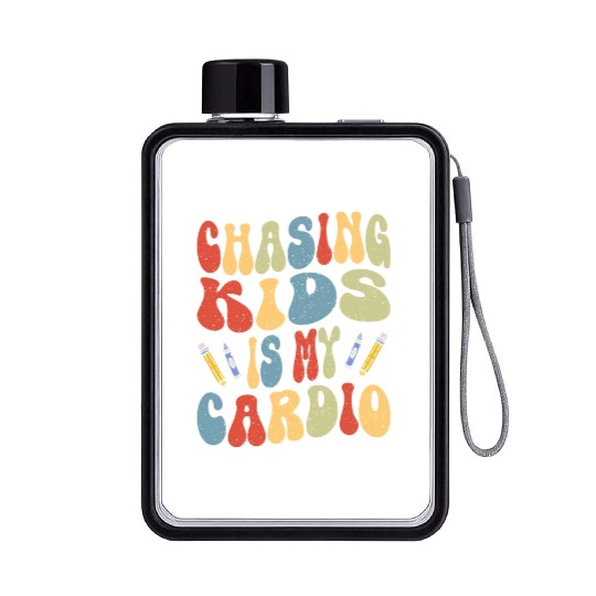 Daycare Teacher Childcare Chasing Kids Is Cardio Flat Water Bottles