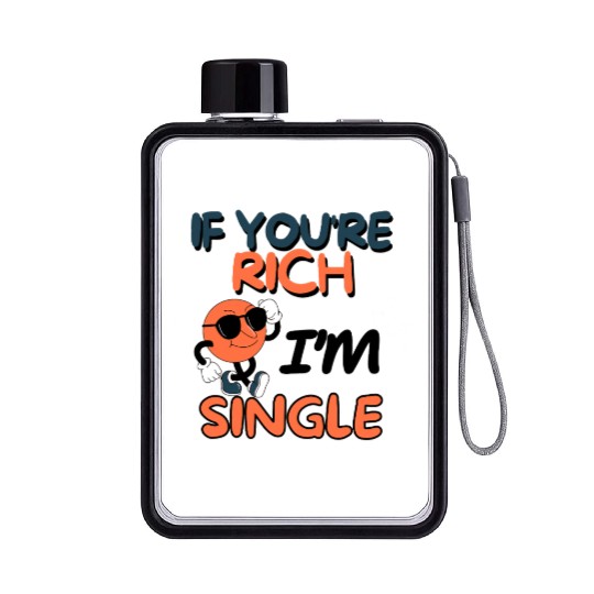 Orange Funny Single Sayings Valentines Day Singles Flat Water Bottles