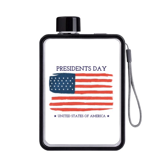 US flag.Presidents Day Flat Water Bottles