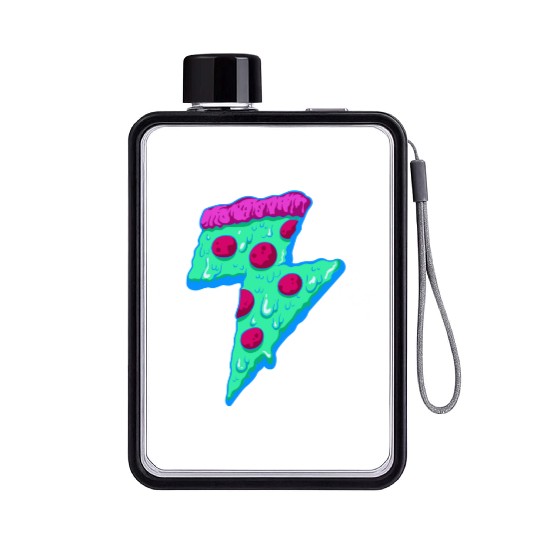 Pizza Lightning Flat Water Bottles