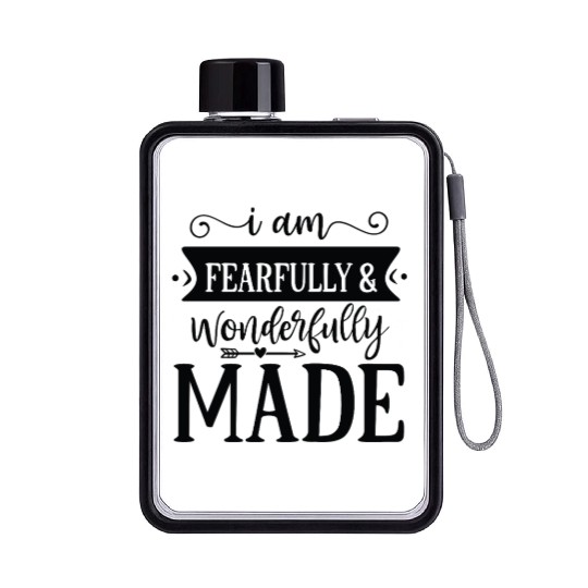 I am fearfully wonderfully made Flat Water Bottles