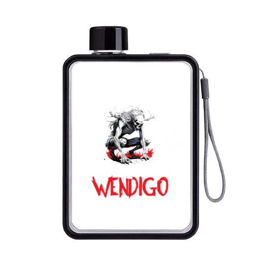 Cryptid Embrace The Dark Fear The Wendigo Flat Water Bottles