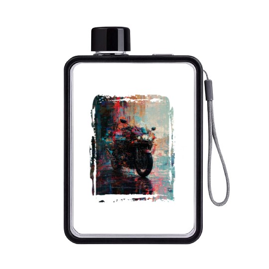 Motorcycle abstract Flat Water Bottles